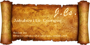 Jakubovits Csongor névjegykártya